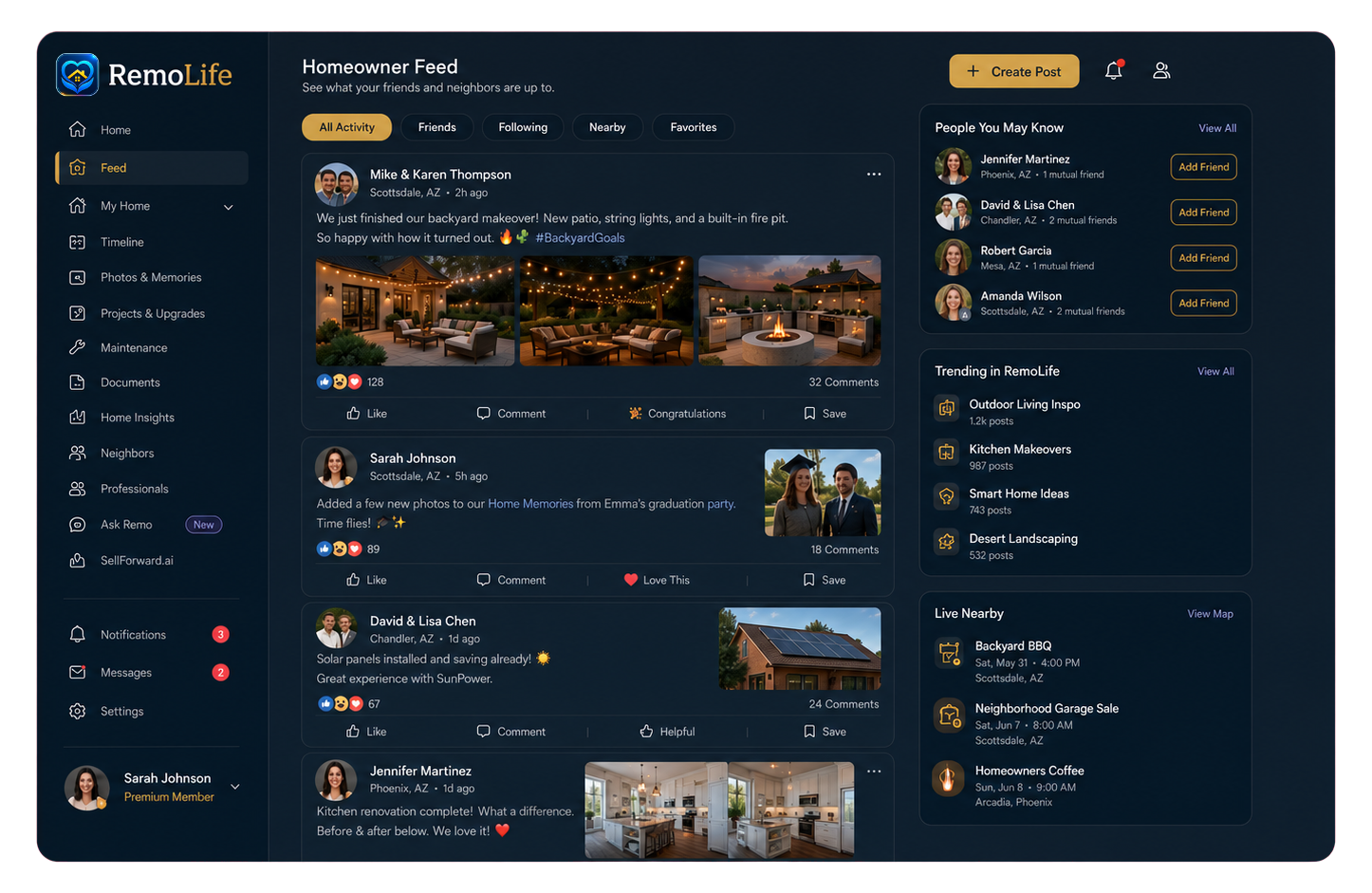 RemoLife homeowner dashboard